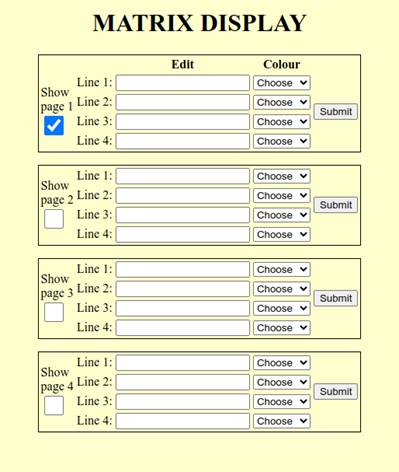 Control page on phone
